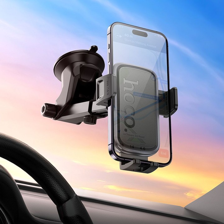 Universal car phone holder Hoco for windscreen / dashboard H79 black-grey