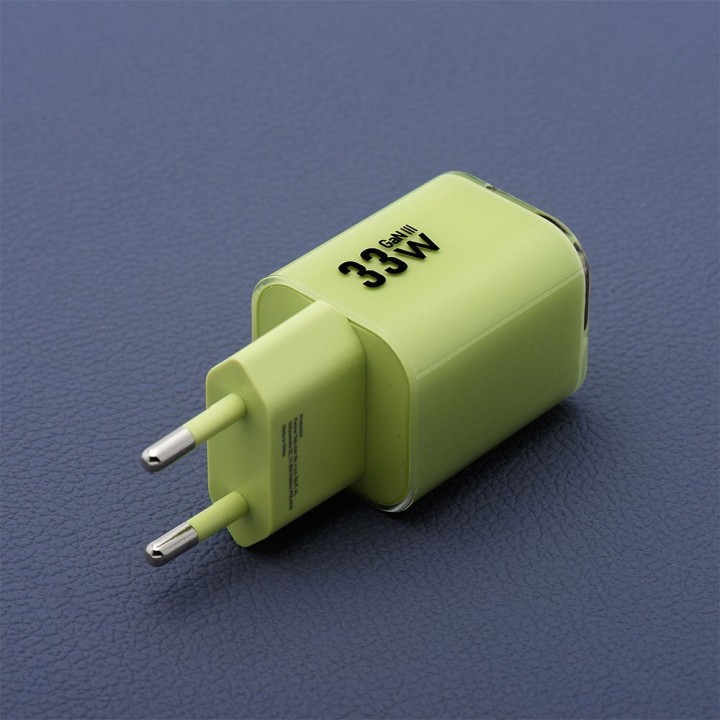 Мережевий зарядний пристрій для телефона Forcell F-Energy GaN III Crystal Color USB C + USB A QC4.0 PD 33W + кабель USB C на USB