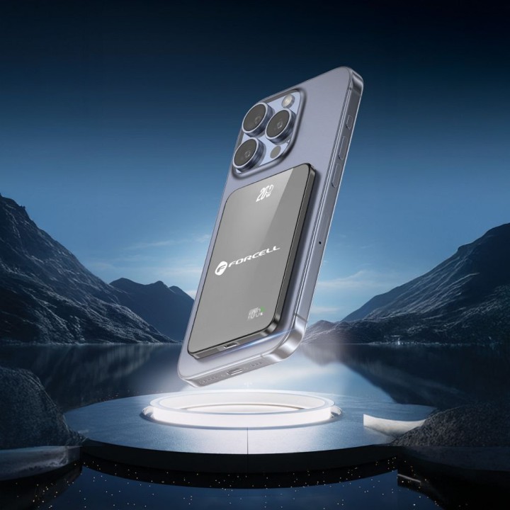 Повербанк совместимый с MagSafe Forcell F-Energy SuperSlim F5K8 QC4.0 PD3.0 15W 5000 mAh серый 0INT