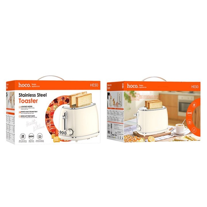 Тостер Hoco в стиле Retro 850W HE50 белый