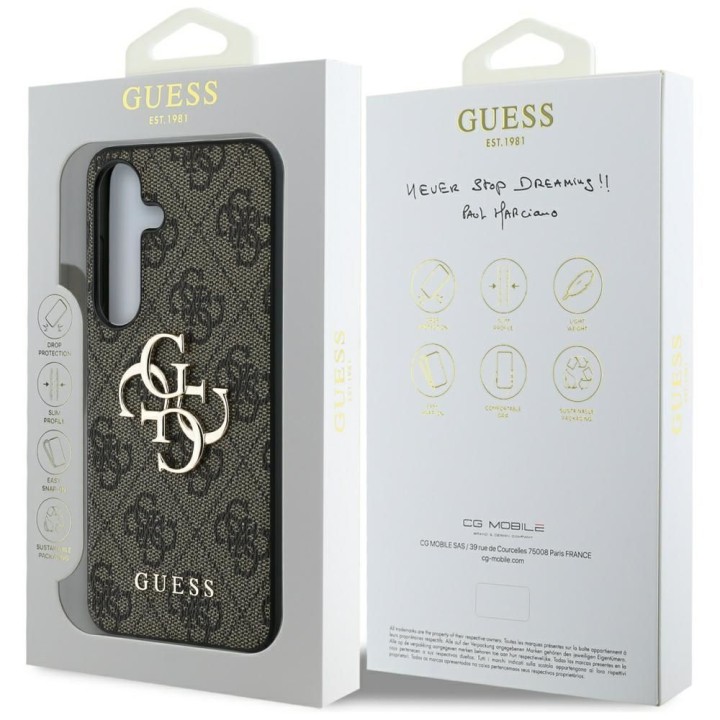 GUESS case for SAMSUNG S25 GUHCS25S4GMGBR (4G PU Big Logo) brown