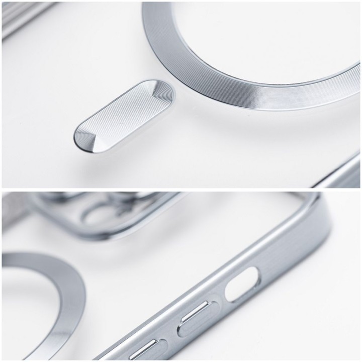Case for iPhone 15 Electro Mag Cover MagSafe compatible silver