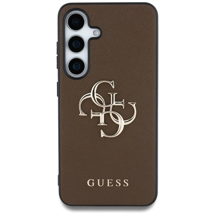 GUESS case for SAMSUNG S25 GUHCS25SPGT4MBW (PU Grained Big 4G and Classic Logo) brown