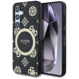 GUESS чехол для SAMSUNG S25 GUHMS25SH4PYEEK (Magnetic IML Peony on 4G Background) черный