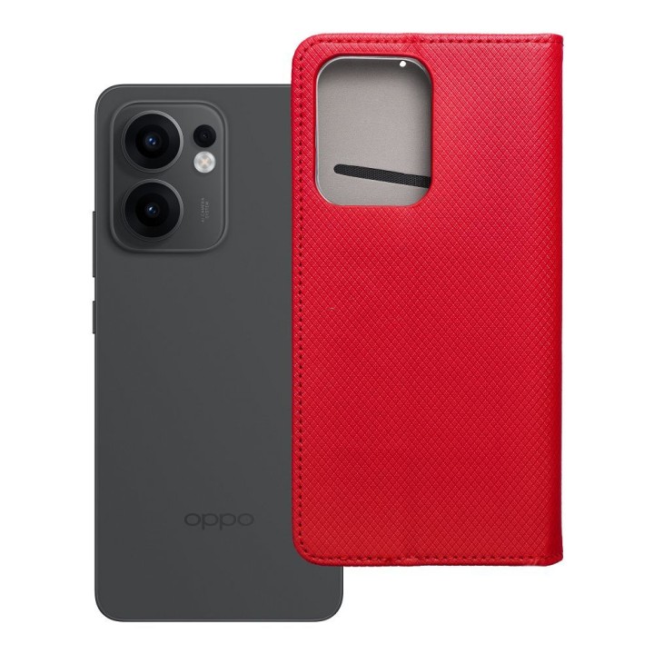 Чехол с клапаном для Oppo Reno 13F 4G / 5G Smart Case Book красный