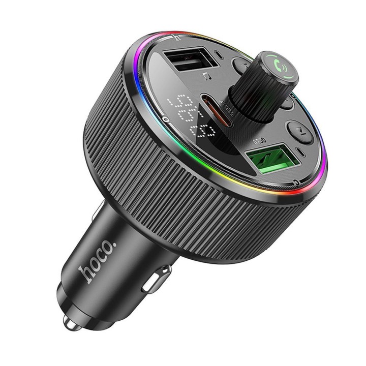Автомобильный трансмиттер bluetooth Hoco 2 x USB A + USB C QC3.0 PD 30W E82 черный