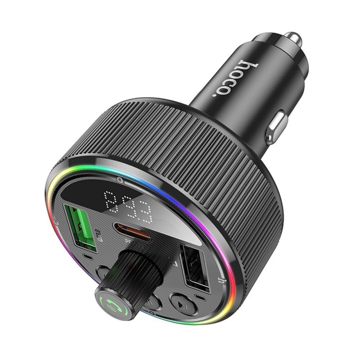 Автомобильный трансмиттер bluetooth Hoco 2 x USB A + USB C QC3.0 PD 30W E82 черный