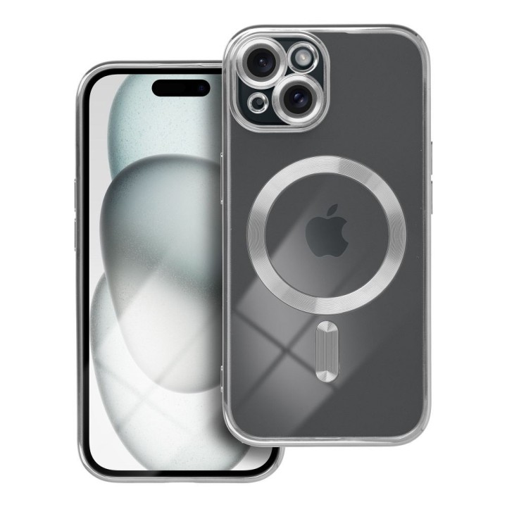 Чохол для iPhone 15 Electro Mag Cover сумісний із MagSafe сріблястий