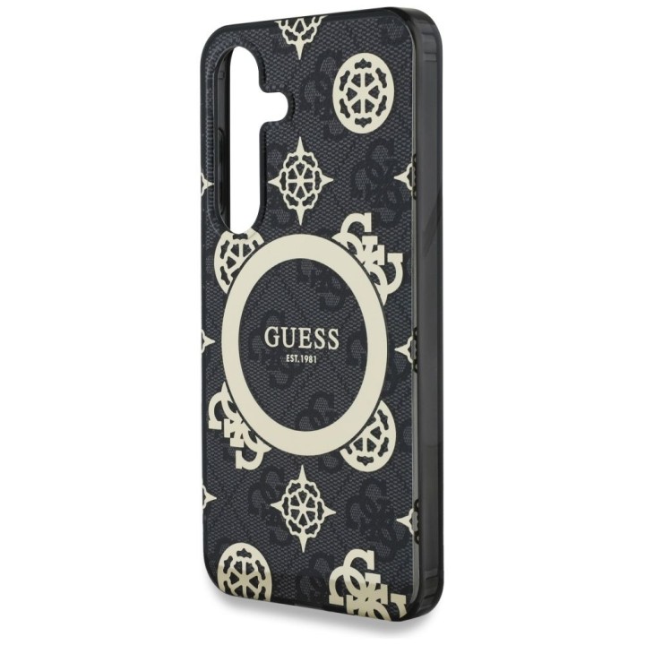 GUESS чехол для SAMSUNG S25 GUHMS25SH4PYEEK (Magnetic IML Peony on 4G Background) черный