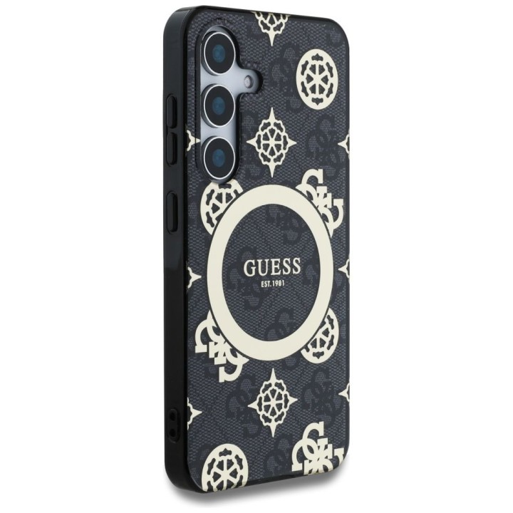 GUESS чехол для SAMSUNG S25 GUHMS25SH4PYEEK (Magnetic IML Peony on 4G Background) черный