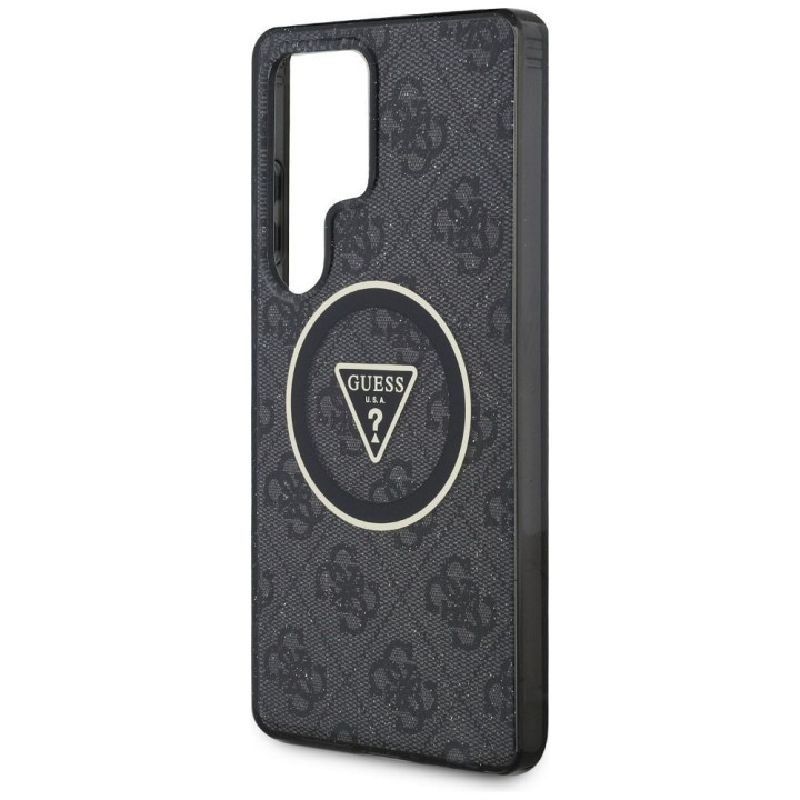 GUESS futerał do SAMSUNG S25 Ultra GUHMS25LHG4PRTGK (Magnetic IML Metal Glitter 4G Circle Triangle) czarny