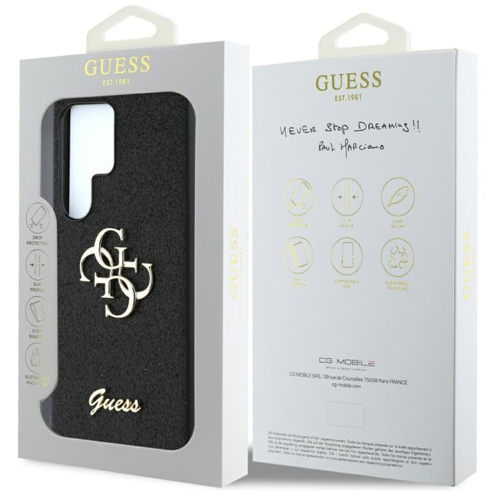 GUESS чехол для SAMSUNG S25 Ultra GUHCS25LHG4SGK (Fixed Glitter Big 4G) черный
