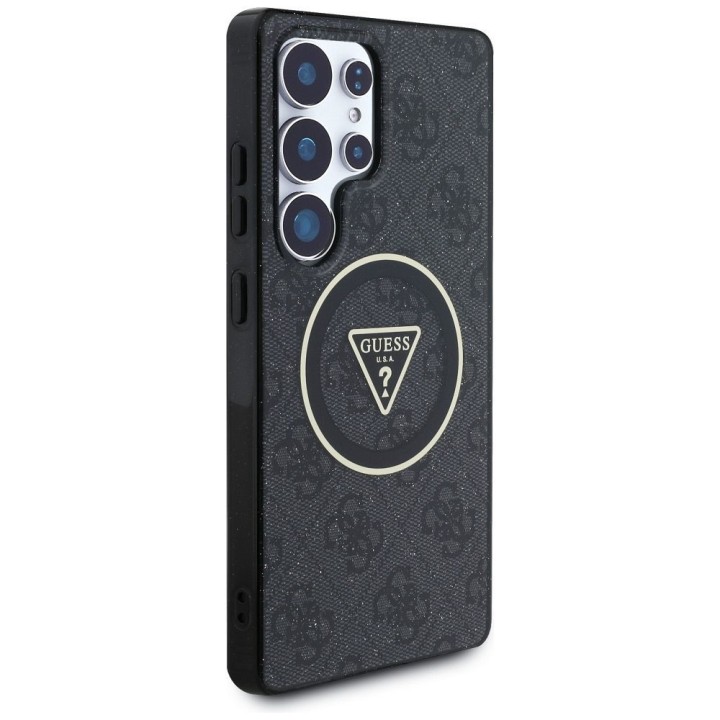 GUESS чохол для SAMSUNG S25 Ultra GUHMS25LHG4PRTGK (Magnetic IML Metal Glitter 4G Circle Triangle) чорний