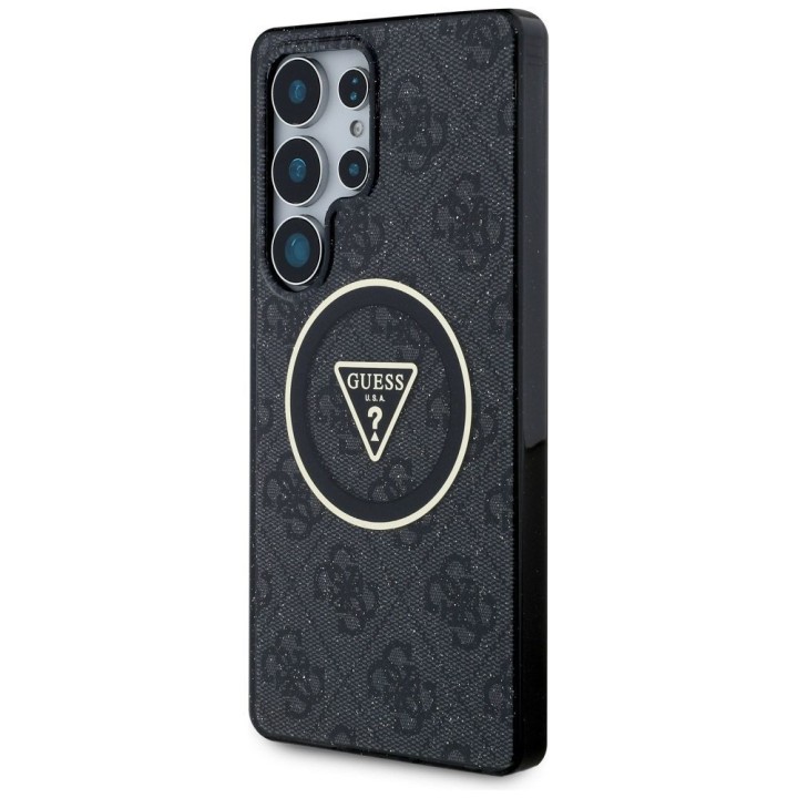 GUESS чохол для SAMSUNG S25 Ultra GUHMS25LHG4PRTGK (Magnetic IML Metal Glitter 4G Circle Triangle) чорний