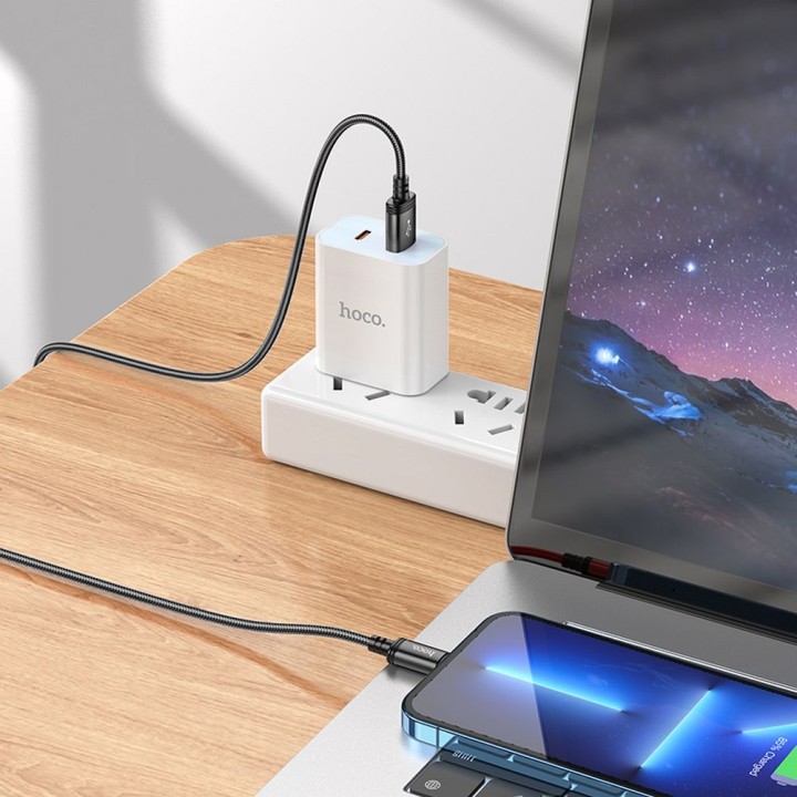 Кабель USB-A – Lightning Hoco 2,4A 2 m X89 черный