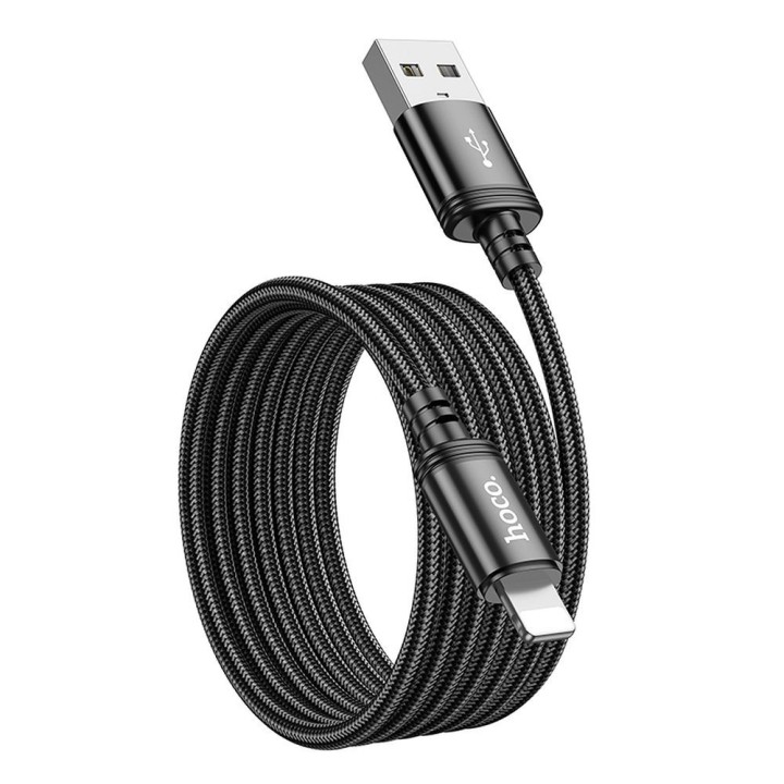 Кабель USB-A – Lightning Hoco 2,4A 2 m X89 черный