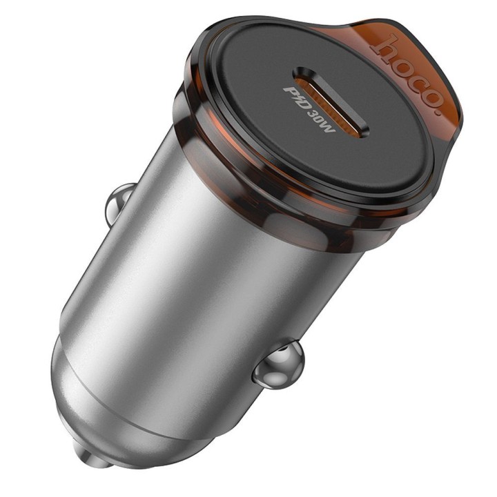 Car charger Hoco USB C QC PD 30W NZ16 grey