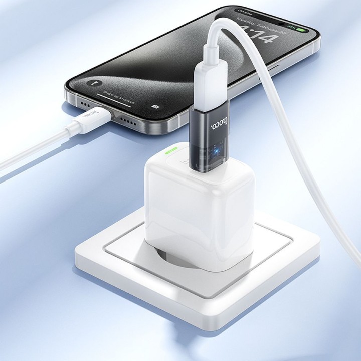 Адаптер OTG USB C – USB A Hoco UA36B прозорий чорний