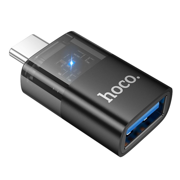 Adapter OTG USB C to USB A Hoco UA36B transparent black