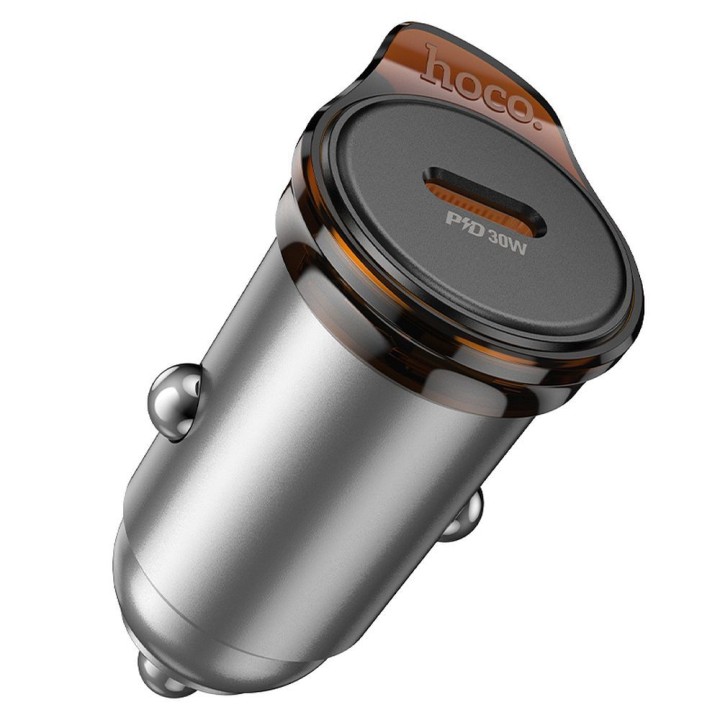 Car charger Hoco USB C QC PD 30W NZ16 grey