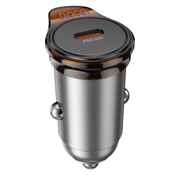 Car charger Hoco USB C QC PD 30W NZ16 grey