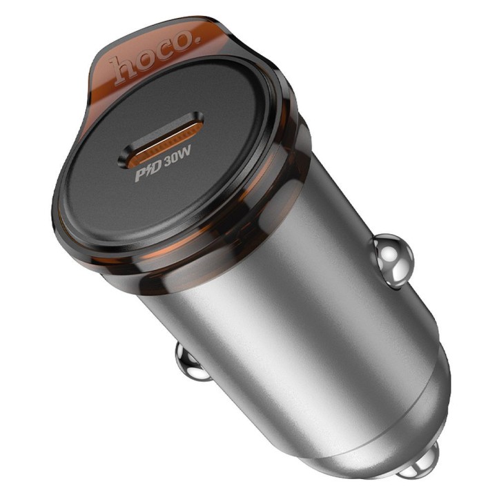 Car charger Hoco USB C QC PD 30W NZ16 grey
