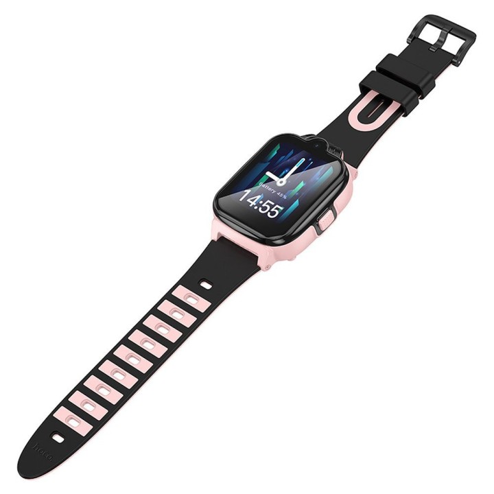 Смарт-часы для детей Hoco 1,69" 4G GPS с функцией звонков Y104 розовые