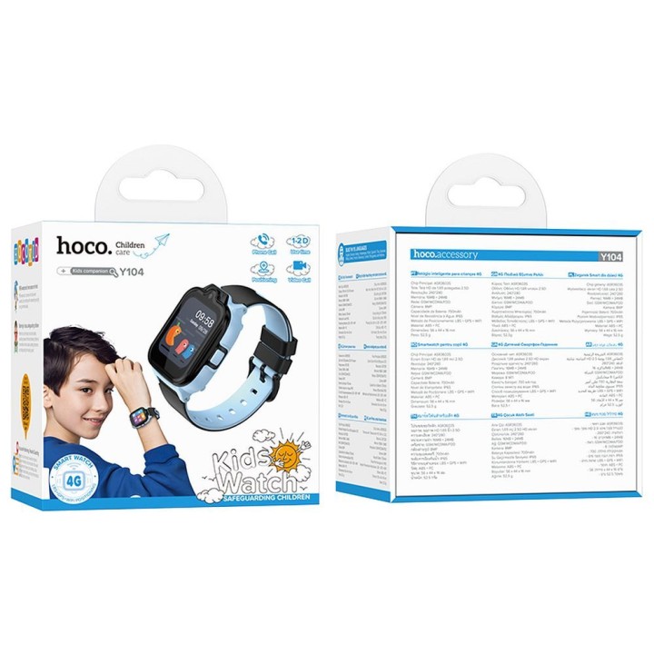 Smartwatch for kids Hoco 1,69" 4G GPS with calling function Y104 blue