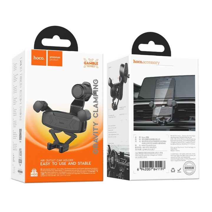 Car phone holder gravity Hoco for the air vent H66 black