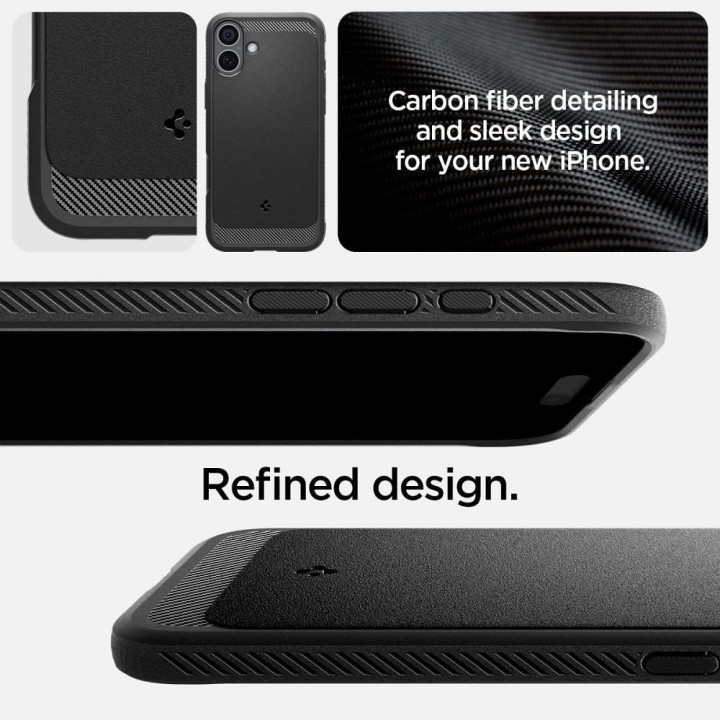 SPIGEN futerał RUGGED ARMOR MAG kompatybilny z MagSafe do IPHONE 16 matte black