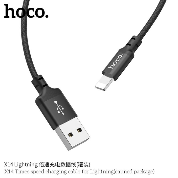Cable USB A for Lightning Hoco 1 m X14 black