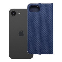 Чехол с клапаном для iPhone 16e (SE 4 2025) Luna Book Carbon синий