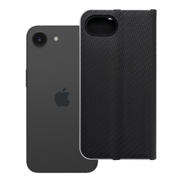 Flip case for iPhone 16e (SE 4 2025) Luna Book Carbon black