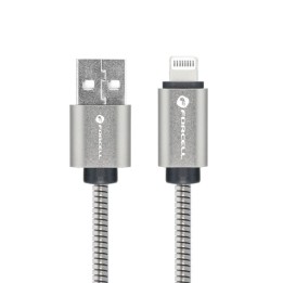 Кабель USB-A – Lightning Forcell F-Energy 2,4A 12W Metal 2 m C236 серебристый