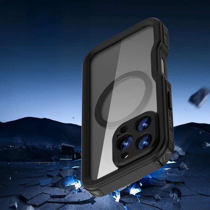 Чехол для iPhone 16 PRO Shellbox GT водонепроницаемые совместимый с MagSafe черный