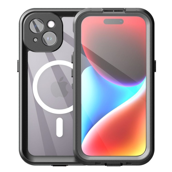 Чохол для iPhone 15 водонепроникні Shellbox Dot сумісний з MagSafe чорний