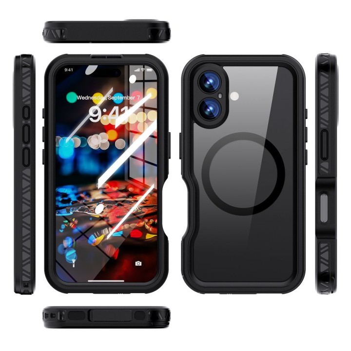 Case for iPhone 16 Shellbox GT waterproof MagSafe compatible black