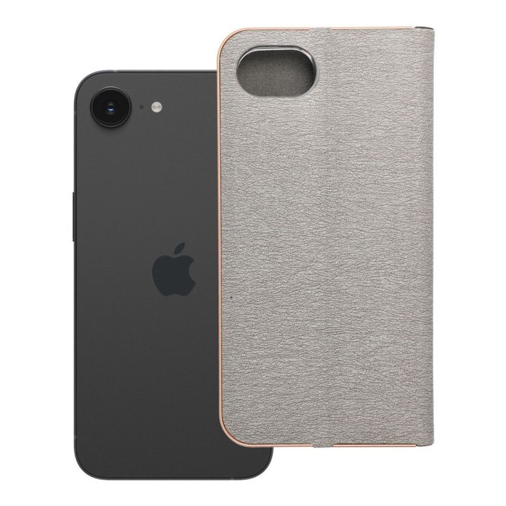 Flip case for iPhone 16e (SE 4 2025) Luna Book Gold silver
