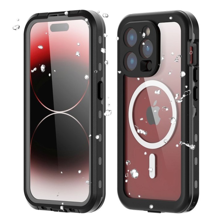 Case for iPhone 15 PRO Shellbox Dot waterproof MagSafe compatible black
