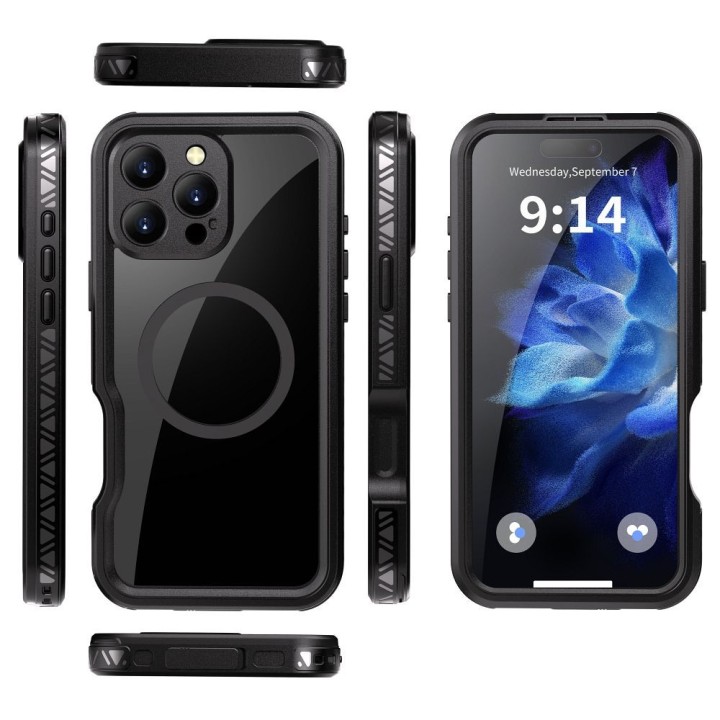 Чохол для iPhone 16 PRO MAX Shellbox GT водонепроникні сумісний з MagSafe чорний