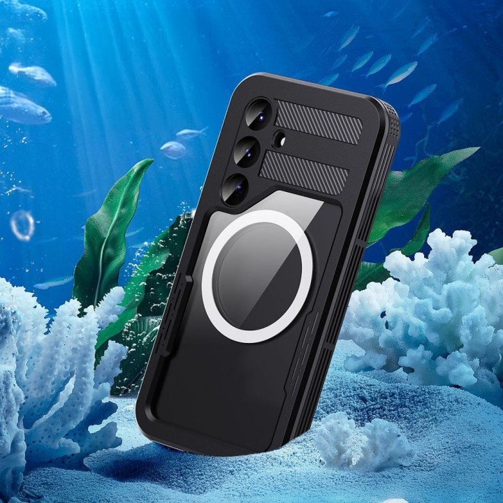 Чохол для Samsung S25 Shellbox Mars водонепроникні з металевим кільцем чорний