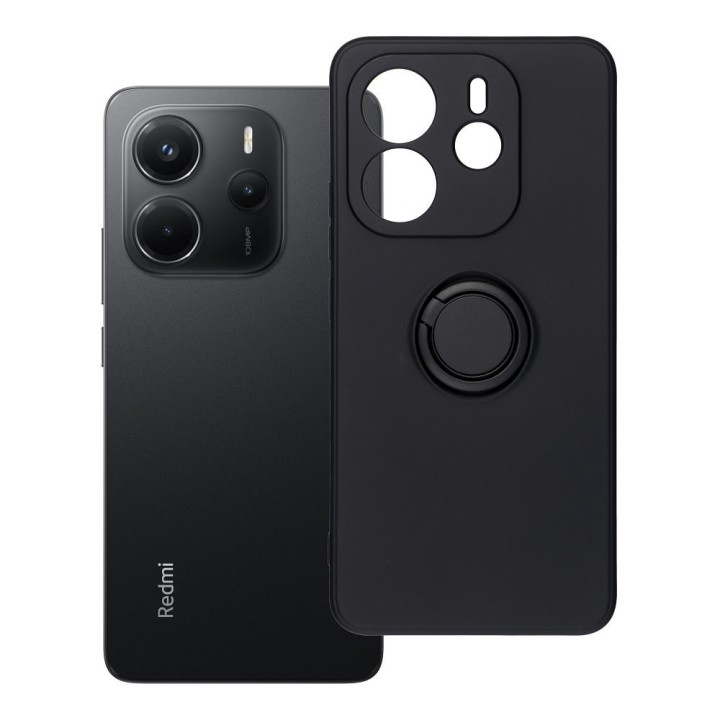 Чехол для Xiaomi Redmi Note 14 4G (GLOBAL - 164,84mm x 78,15mm x 8,16mm) Silicone Ring черный