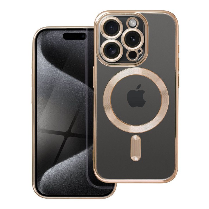 Case for iPhone 15 PRO Electro Mag Cover MagSafe compatible gold