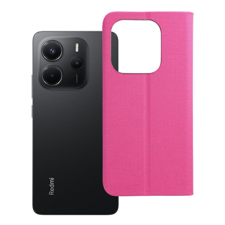 Чехол с клапаном для Xiaomi Redmi NOTE 14 4G (GLOBAL - 164,84mm x 78,15mm x 8,16mm) Sensitive Book розовый