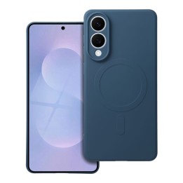 Case for Samsung S25 EDGE Silicone Mag Cover compatible with MagSafe (camera protection) blue