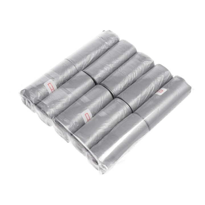 Plastic dog waste bags 10 rolls silver