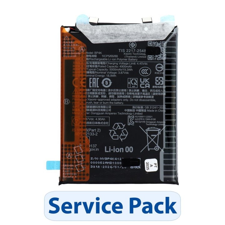 ServicePack Bateria BP4K do XIAOMI Xiaomi Poco X5 Pro / Redmi Note 12 Pro 5G