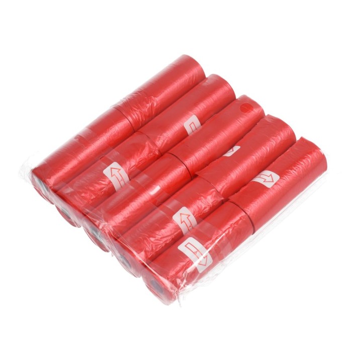 Plastic dog waste bags 10 rolls red