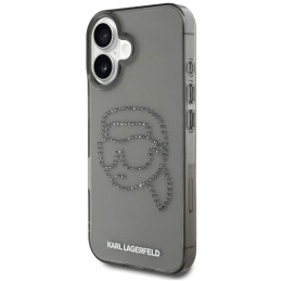 KARL LAGERFELD чехол для IPHONE 16 Pro KLHCP16LHKHDCELK (IML Rhinestones S K Head) черный