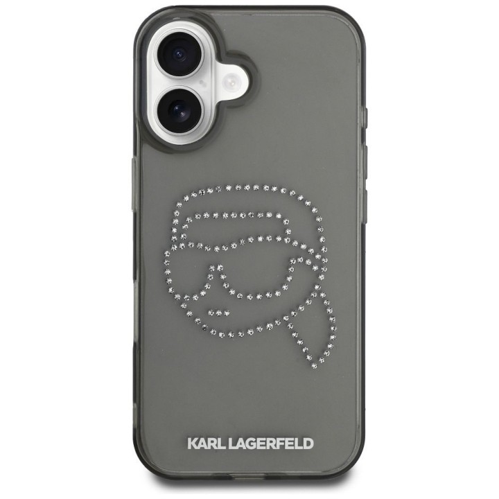 KARL LAGERFELD чохол для IPHONE 16 Pro KLHCP16LHKHDCELK (IML Rhinestones S K Head) чорний